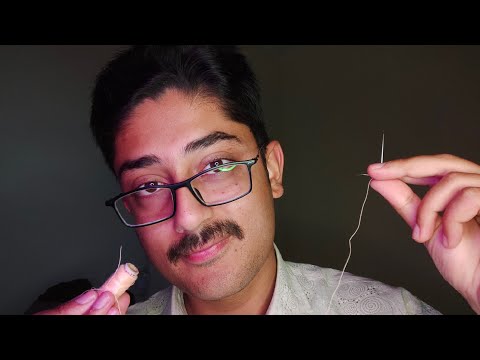 ASMR Stitching and Pop your Face / Personal Attention, Inaudible Mouth Sounds