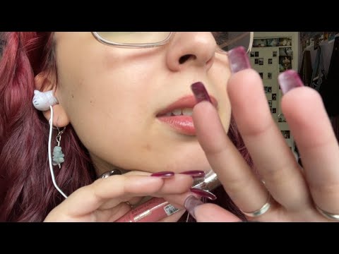 ASMR | UP CLOSE lip gloss application, gum chewing, & mouth sounds
