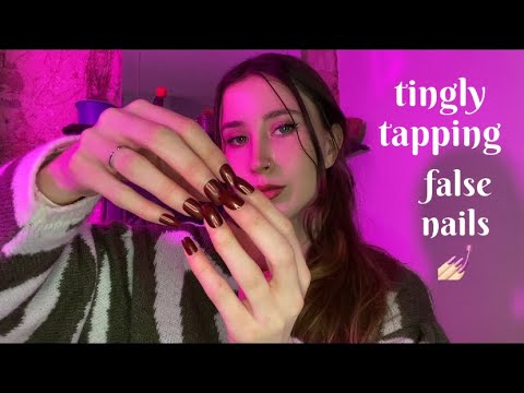ASMR | tingly tapping assortment w long fake nails (w subtle mouth sounds)