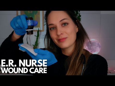 ASMR | E.R. Nurse roleplay | Quick check up and cleaning/stitching wound (Soft spoken)