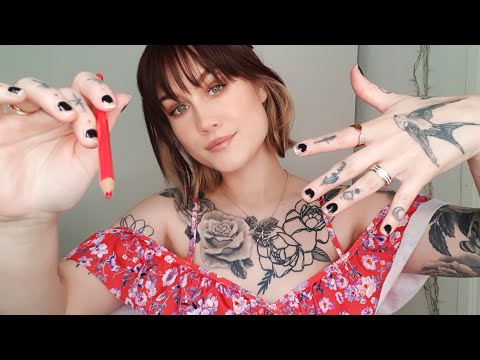 ASMR TRACING MY TATTOOS- legs, arms, chest, hands🤤
