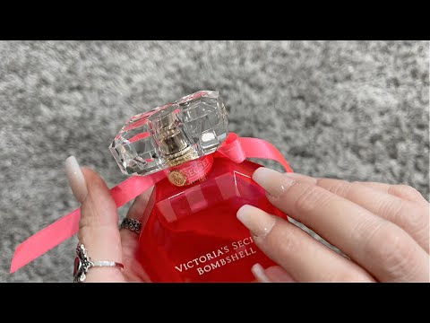ASMR Tingly Tapping Sounds on Glass Perfume Bottles with Scratching, Lid Sounds, Liquid Sounds