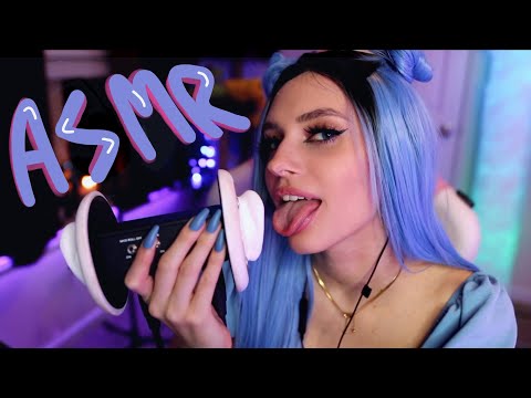 ASMR Ear Eating & Licking 💕👅(Kisses, mouth sounds, TINGLY Nom Noms)