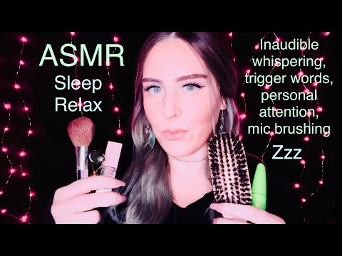 ASMR✨Inaudible whispering, mic brushing, trigger words, personal attention, & positive affirmations✨