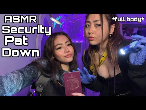 ASMR airport security check on my sister👩🏻💤 fast & aggressive asmr (ASMR on real person)