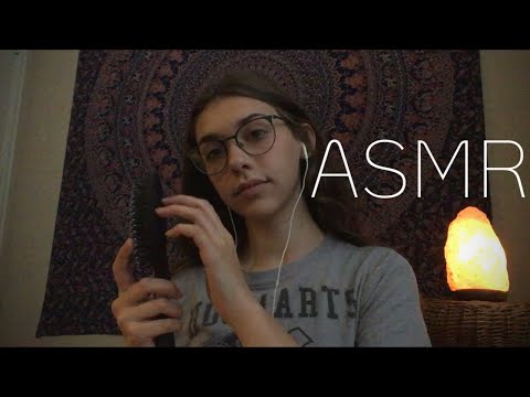 ASMR-Brushing My Hair (crackling fire & hair play)