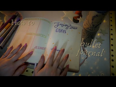 ASMR ✎ How to Bullet Journal ✐ Setting up my Easy & Simple Monthly Planner (whispers, paper sounds)