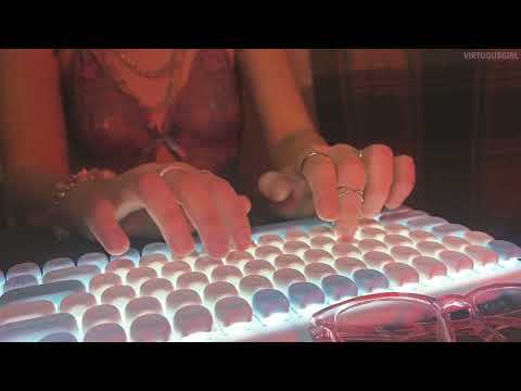 ASMR 🌧 Girl Typing on Mechanical Keyboard with Rain Sounds