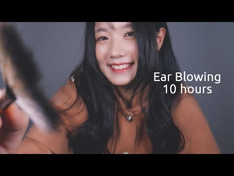 [ASMR] Ear Blowing 10 Hours for Sleep | No Mid-roll Ads, 10 Types of Ear Blowing (No Talking)