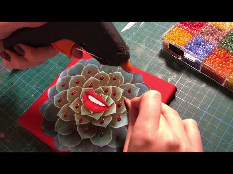 ASMR Artwork/ Gluing Beads (Whispered)