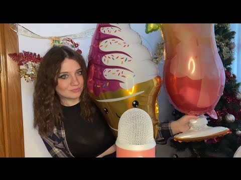 ASMR | Playing with Giant Balloons ( Mylar )| Blowing, Kissing and Spit Painting 🥰🥰