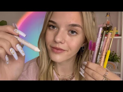 ASMR Applying Liner To Your Lower Lash Line 🍊 (spoolie nibbles & repetitive whispers) ✨