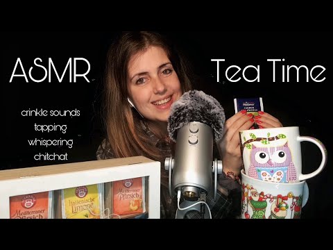 ASMR [german/deutsch] Teatime! Soft tapping & crinkle sounds | Teetrinken und quatschen |whispering