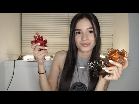 ASMR GLASS TAPPING / WHISPERING "RELAX" TO DESTRESS YOURSELF