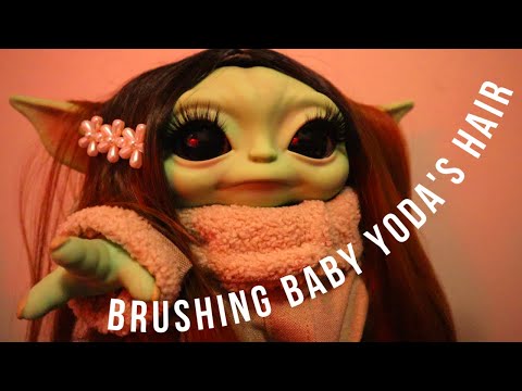 ASMR | Brushing Baby Yoda's Hair with Soft Whispering