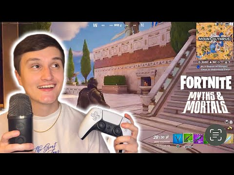 ASMR Gameplay | NEW Fortnite Season & Map Reactions (gum chewing + controller sounds)