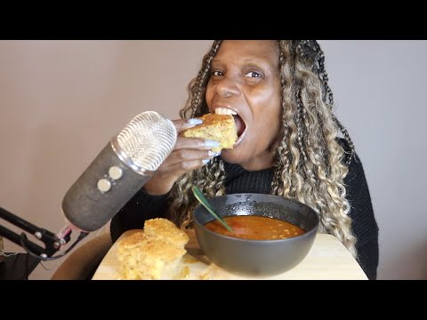 Holiday Cornbread With Sweet Beans ASMR Eating Sounds