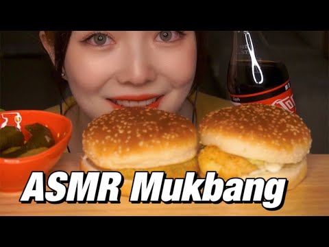 【ASMR】MUKBANG EATING SOUNDS | 肥宅套餐 汉堡咀嚼音 | 酱酱的治愈屋