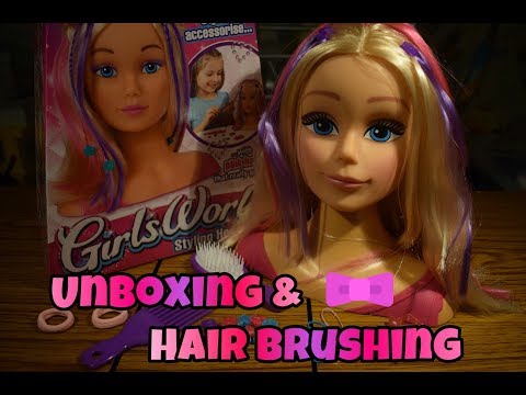 ASMR SOFT SPEAKING [EN]: Unboxing the Girl's World Styling Doll Head 💇‍♀️🎁 | Tingly Binaural Sounds