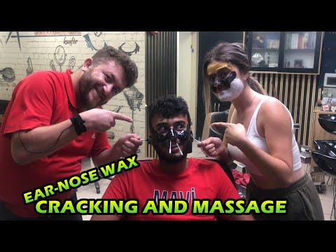 (ASMR) HAIR CRACKING MASTER & EAR-NOSE WAX & LOUD CRACK & head, neck, ear, foot, leg, face massage