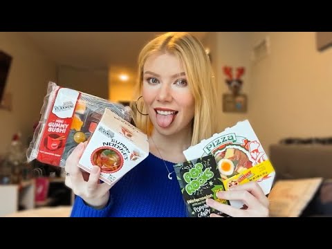 CRAZY CANDY MUKBANG |ASMR EATING/MOUTH SOUNDS| Gummy Pizza, Sushi, Noodles, Candy Shots & More!🍭