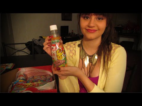 ASMR Japanese Candy Unboxing, Tasting, Tongue Click, Close Whisper, Crinkling, Scratching & Tapping!