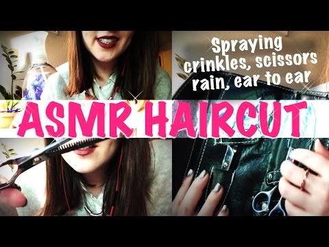 ASMR Haircut Roleplay ✂︎ Spritzing, scissors, rain sounds