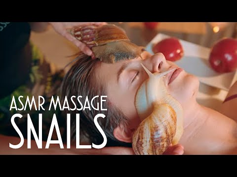 ASMR | MASSAGE | asmr facial snails massage. Beauty therapy