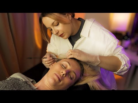 'Unintentional' Style ASMR Scalp Exam with Treatment, Hair Pulling & Chiropractic Adjustments
