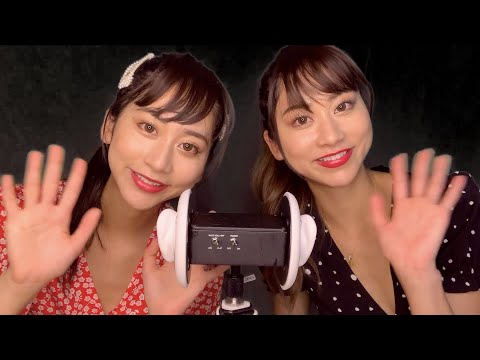 ASMR Twins whisper chatting in Japanese 雑談 音フェチ
