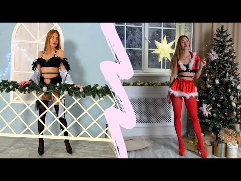 Christmas Nylon Tights Try On Haul. See Through and Sheer. Underwear, Stockings,Pantyhose. ASMR.