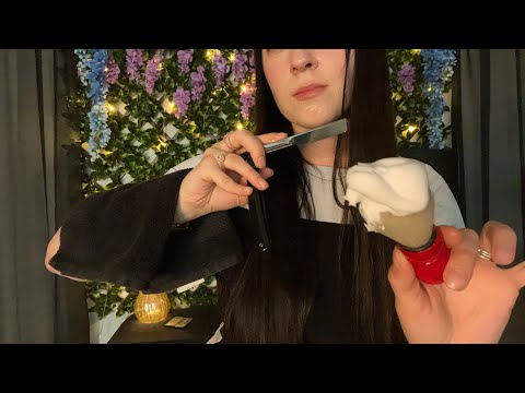 ASMR Executive Shave (shaving, hair, combing, cape, electric clippers, brushing, & rummaging sounds)
