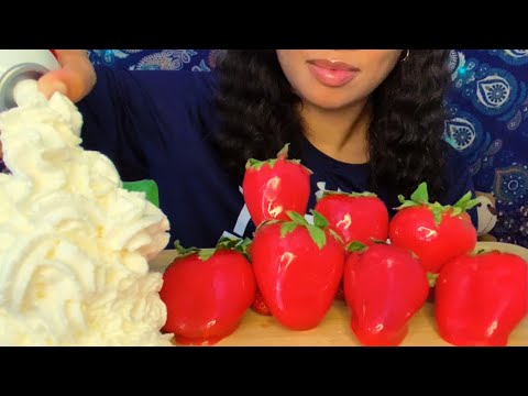 ASMR | Candied Strawberries 🍓 Crunchy Eating Sounds