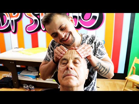 ASMR Barber & ASMR Anil Çakmak TV | Head Massage to My Father | Turkish Barber