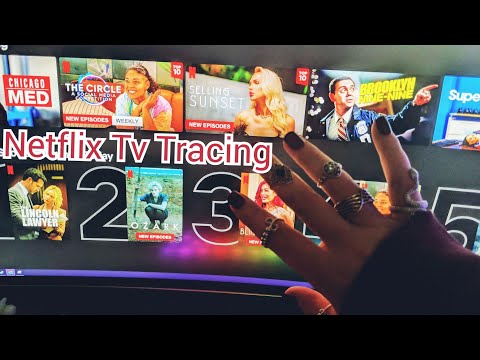 ASMR Netflix TV Tracing and Tapping (mouth sounds, whisper etc)