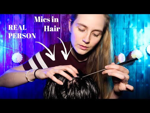 ASMR Scalp Check on Real Person | 4 Mics | + Hair Wash