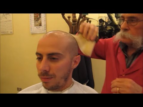 Big moustache barber haircut, natural sounds, ASMR video