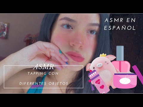 ASMR/ Haciendo tapping con objetos de mi cuarto/ ASMR en español/ Andrea ASMR 🦋