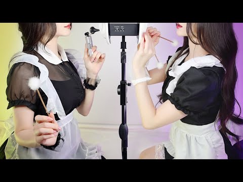 ASMR(Sub) 👩👩‍🦰Twin Maid's Ears Cleaning Full Course (Whispering)