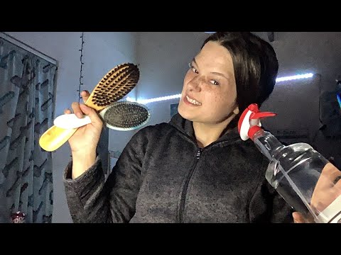 ASMR Hair brushing + Scalp scratching￼ + wet hair sounds | your request! ❣️￼