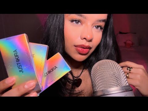 ASMR~ Trying 6 Different Contact Lenses w/  Mouth Sounds & Whispers (Ft. Just4Kira)
