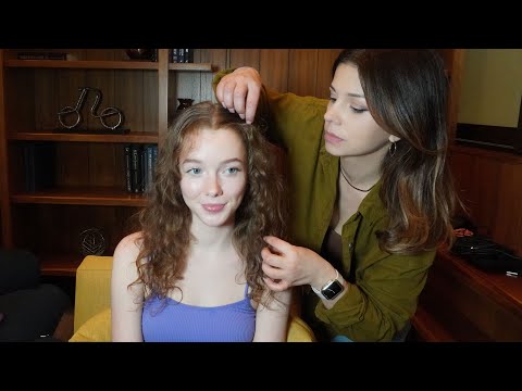 ASMR Sweetest Curly Hair Fixing | Photoshoot, Crunchy Hair Sounds, Soft Touches Makeup