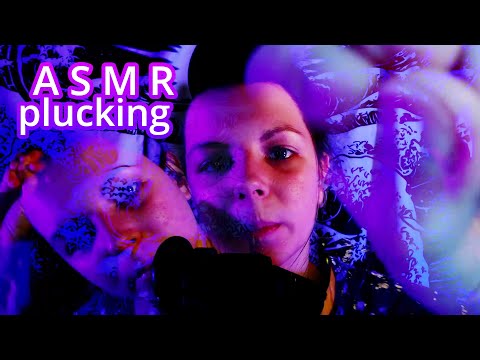 ASMR Fast and aggressive plucking of negative energy + layered ending