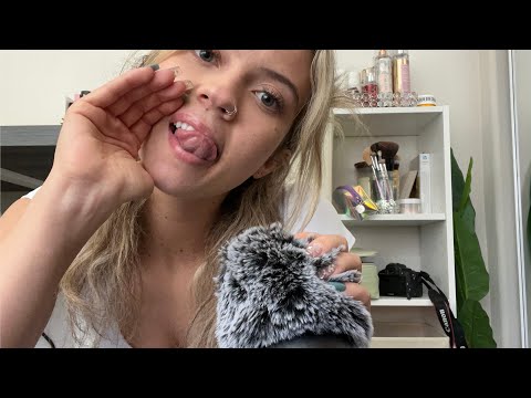 ASMR| No Talking|My Tongue Guides You With Mouth Sounds|Fluffy Mic Scratching