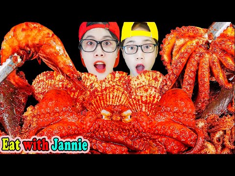 Mukbang seafood challenge 해산물 먹기 도전 Eat with Jannie
