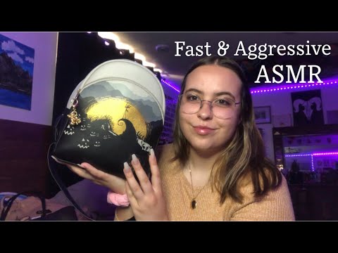Fast & Aggressive Purse/Bag Scratching & Tapping & Whispers ASMR