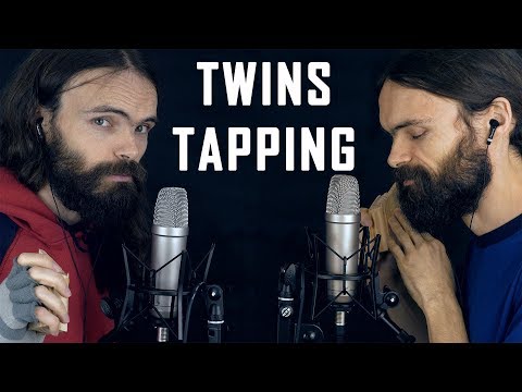 ASMR Twins Tapping & a few inaudible whispers [ENGLISH]