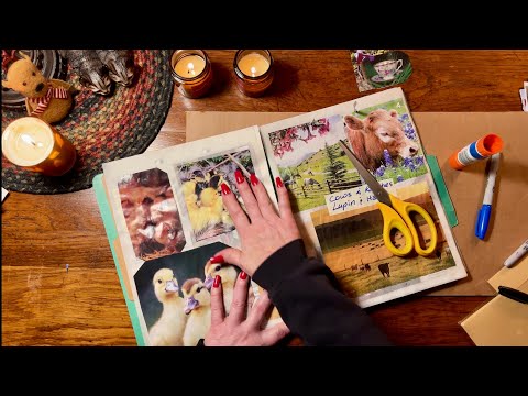 "Favorite Things" Craft! (No talking version) Cutting & pasting pics into crinkly page album~ASMR