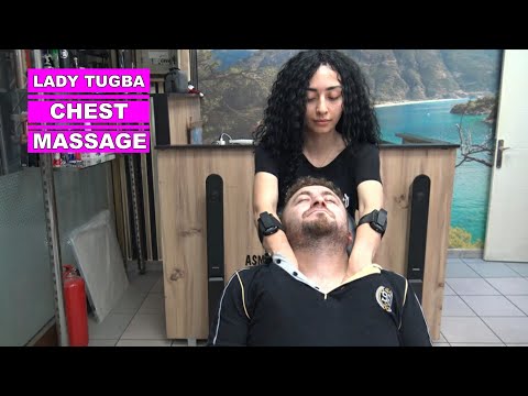 LADY TUGBA CHEST MASSAGE &LOUD CRACK& asmr head, back, arm, ear, palm, face, shampoo, throat massage