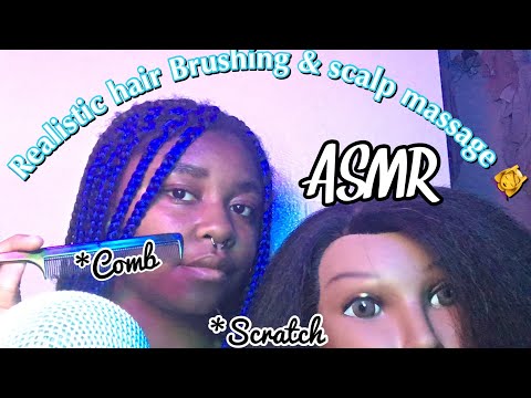 ASMR Realistic Hair Brushing & Scalp Massage 💆‍♀️ #asmr #scalpmassage